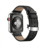 Bracelet en cuir grainé pour Apple Watch (boucle déployante)